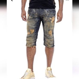 Robin Men's Jean Size 38Moto Shorts Las Vegas Wash